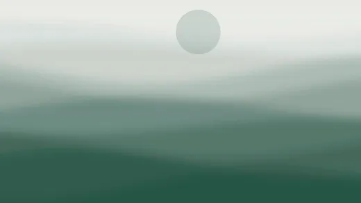 The harbour reduced to horizontal bands of green